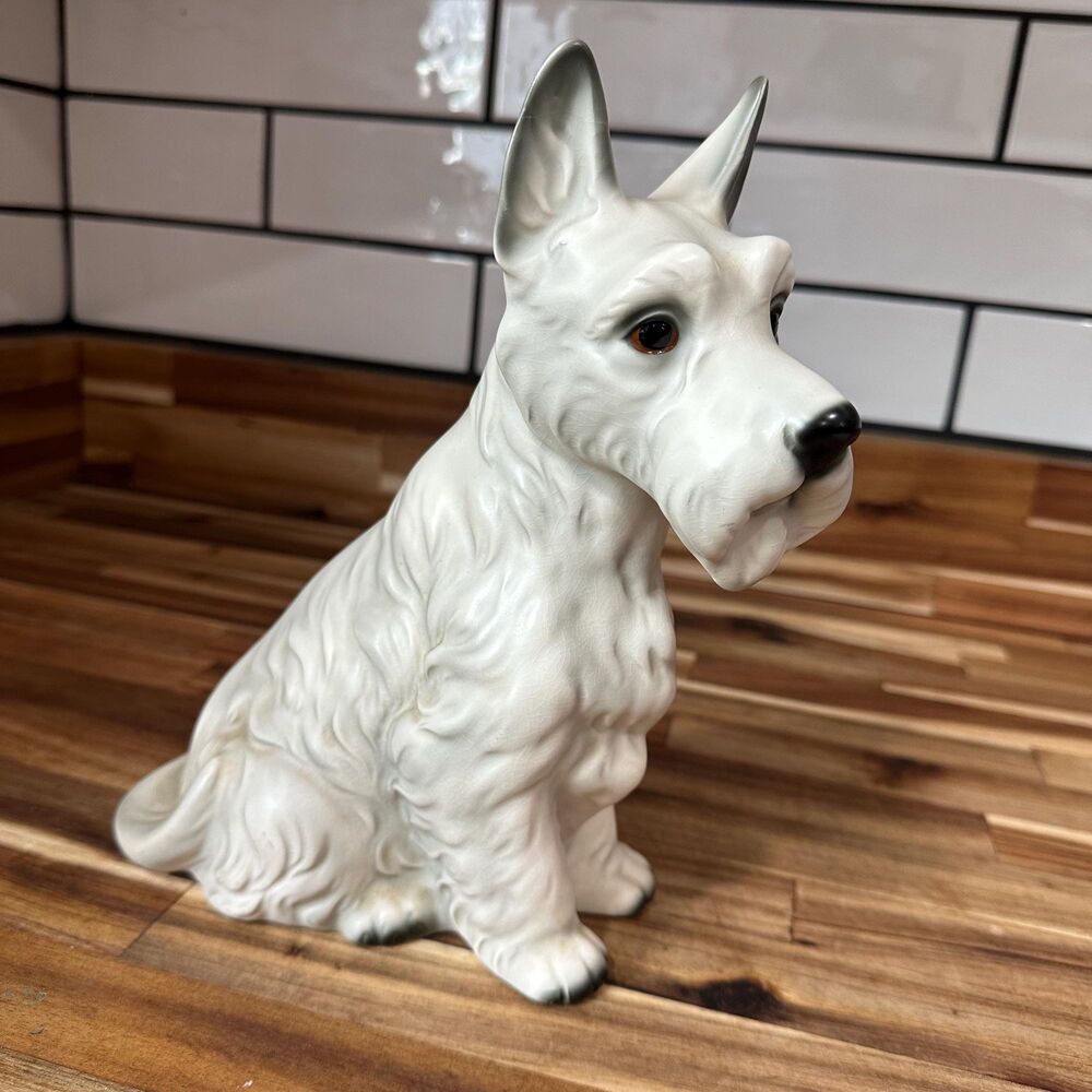 Lge Vintage Scottish Terrier Ceramic Figurine Harvey Knox  Wheaten Scotty READ